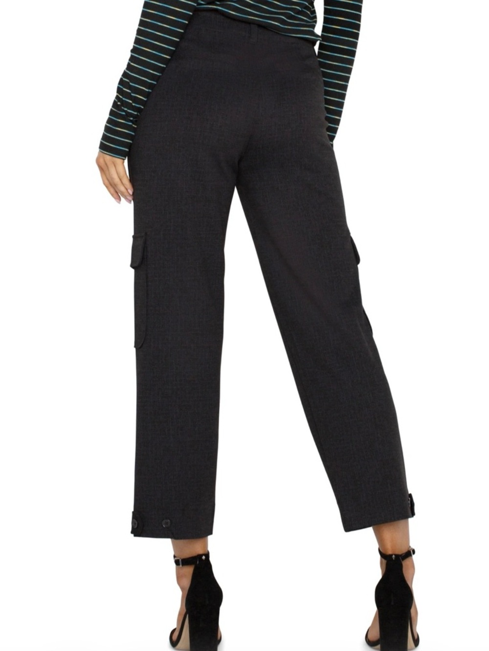 Liverpool Black Straight-Leg Cargo Pants